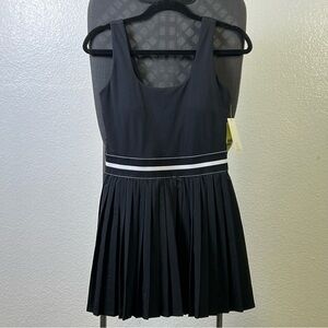 All In Motion Pleated Active Dress Sz S Black Pickleball Tennis *Removable Pads